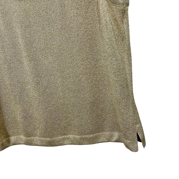 Vintage Y2K St. John Gold Knit Tank Top Metallic Sleeveless - Size Small - Picture 4 of 8